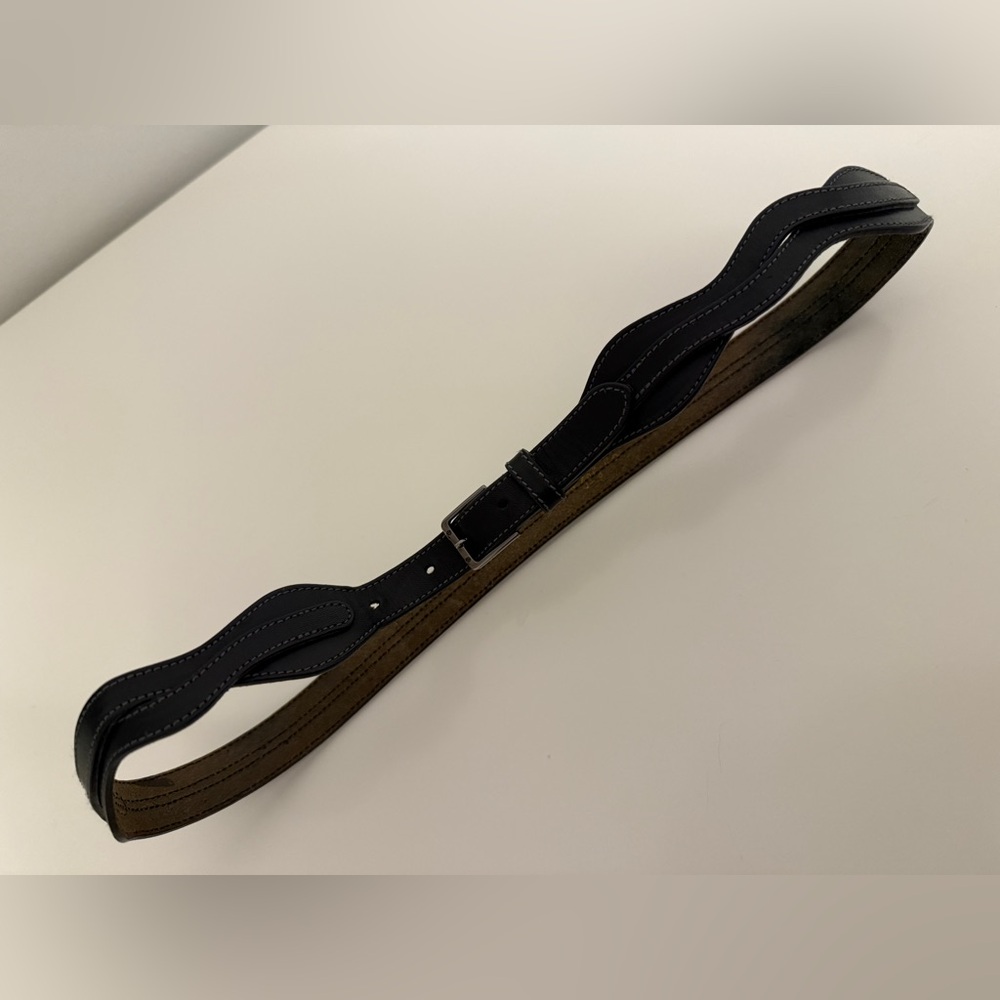 Vintage Women Navy Leather Belt